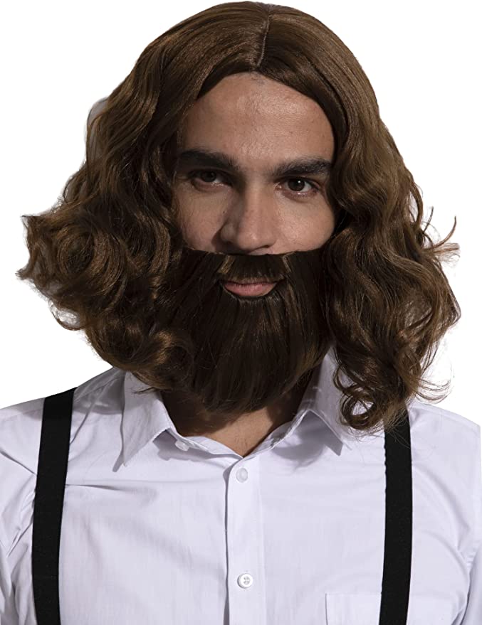 Jesus Beard And Wig, Halloween Role Play, Father Time, Adult Costume